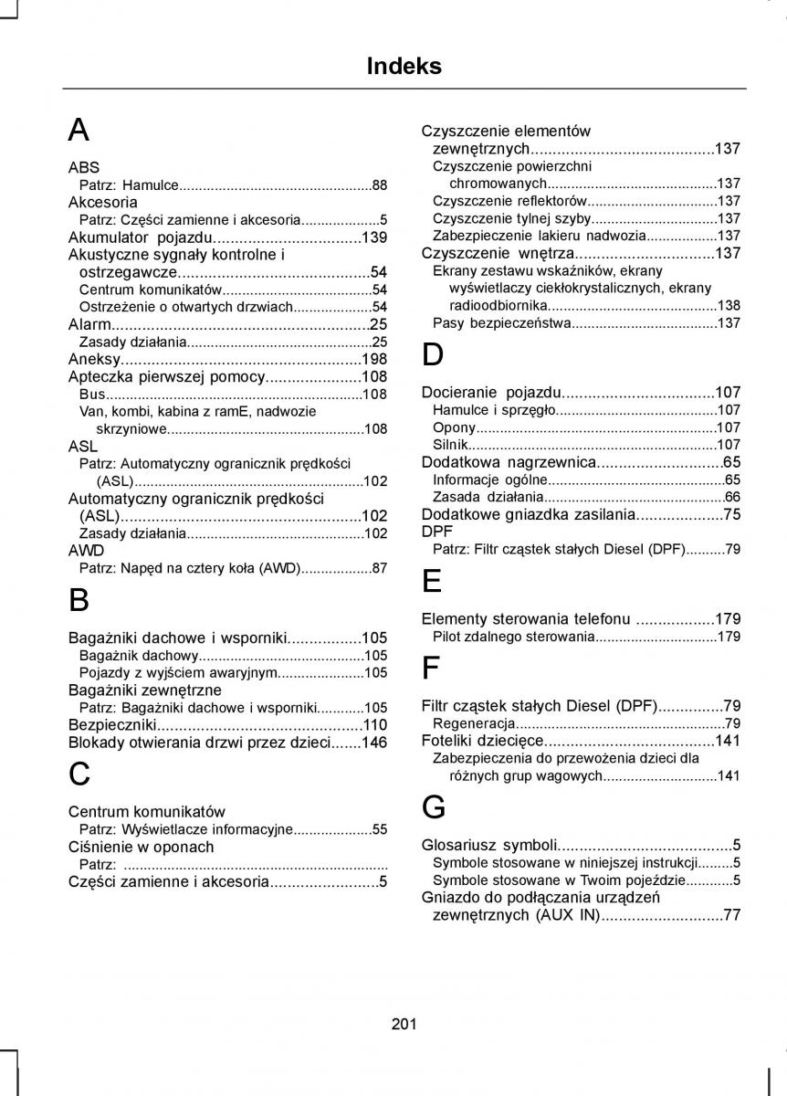 manual  Ford Transit VII 7 instrukcja / page 203