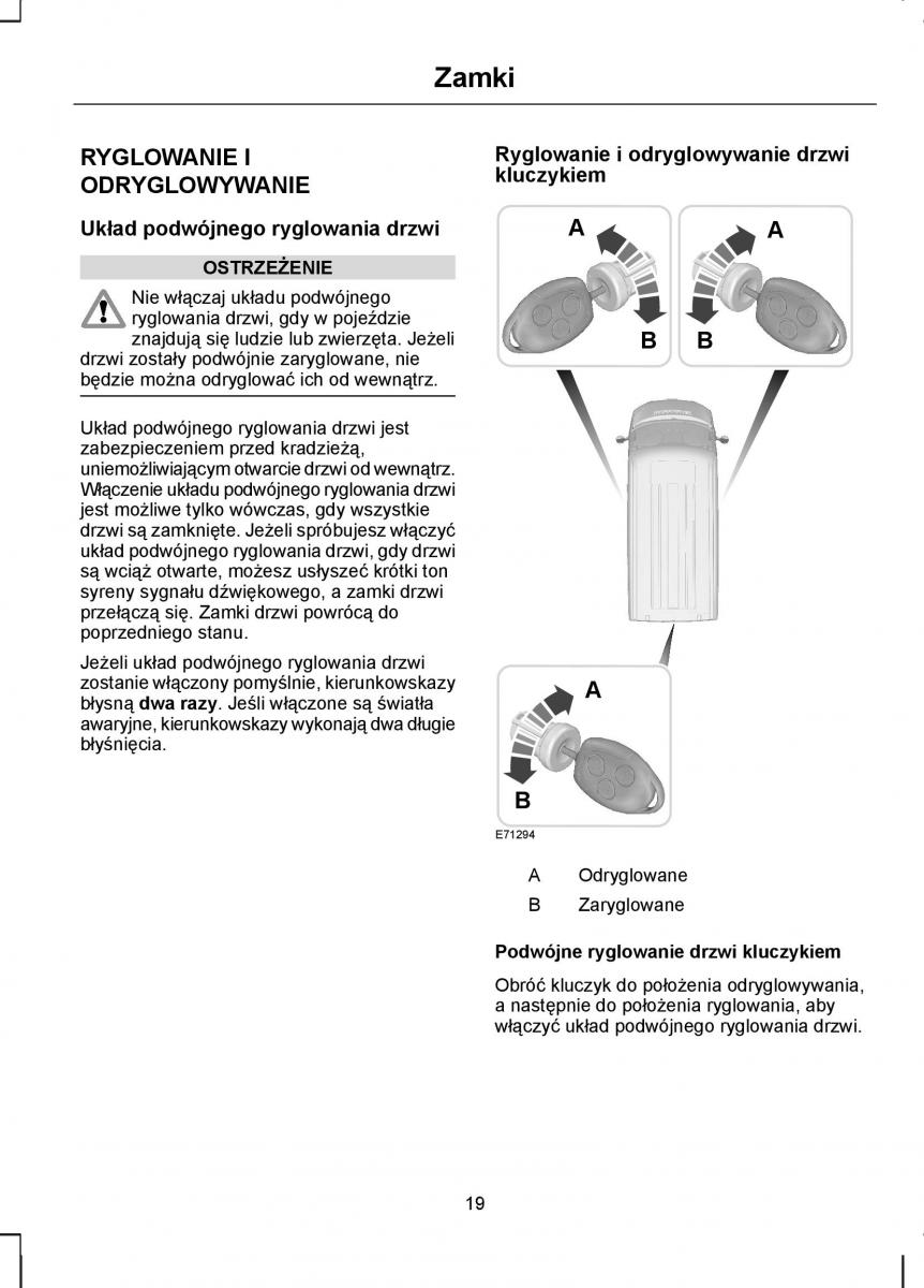 manual  Ford Transit VII 7 instrukcja / page 21