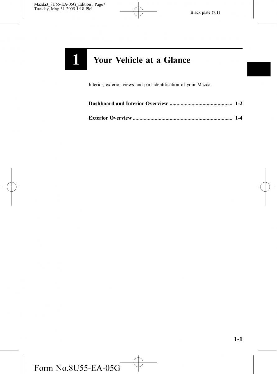 manual  Mazda 3 I 1 owners manual / page 7