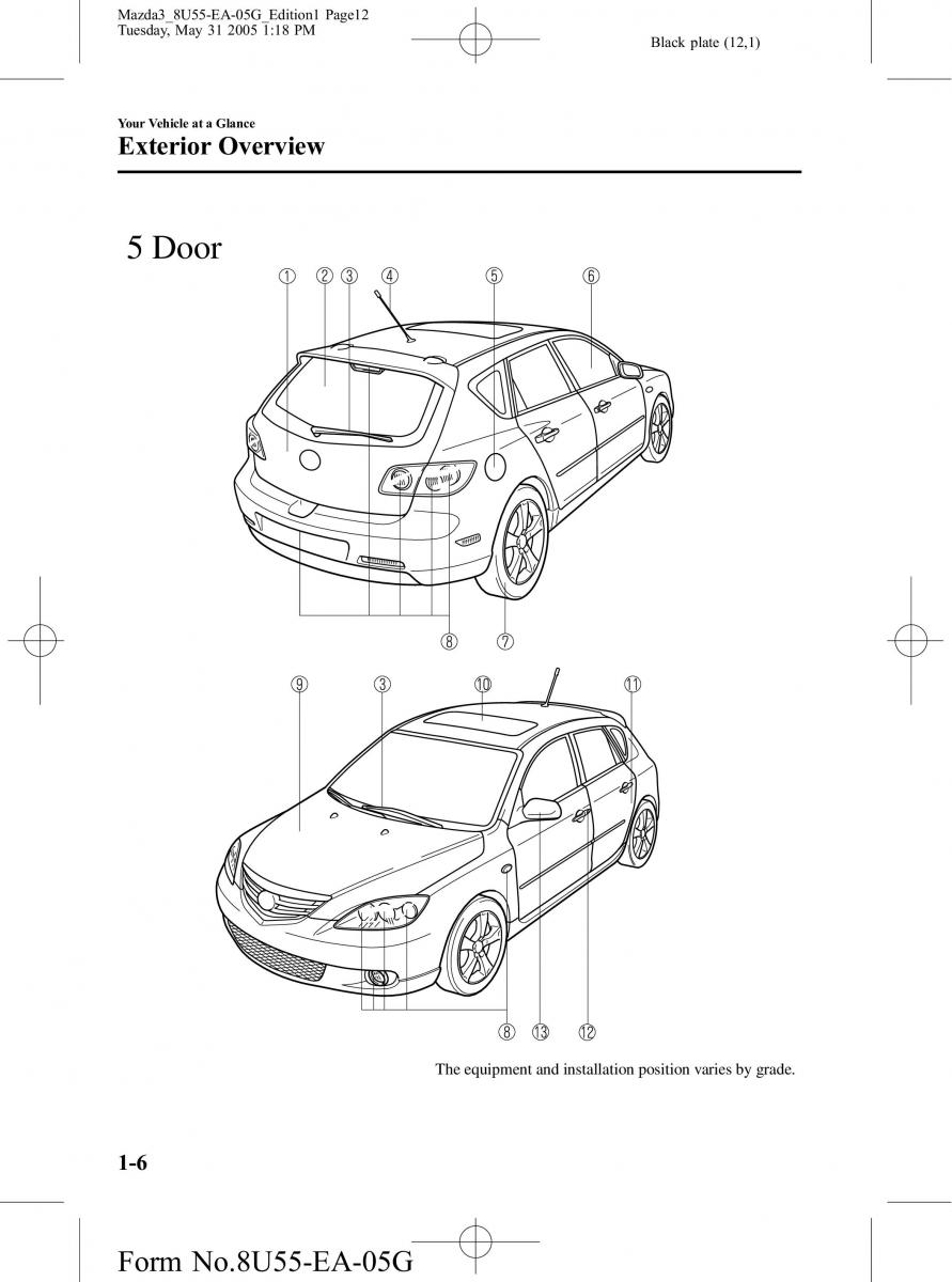 manual  Mazda 3 I 1 owners manual / page 12