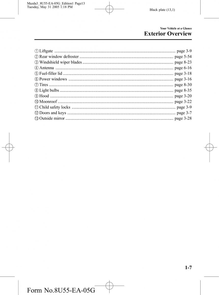 manual  Mazda 3 I 1 owners manual / page 13