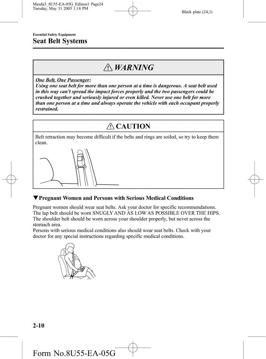 Mazda 3 I 1 owners manual / page 24