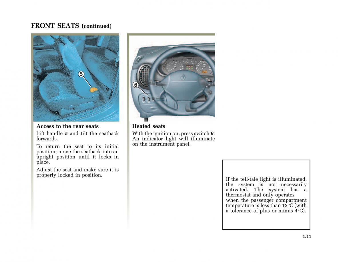 Renault Megane I 1 phase II owners manual / page 16