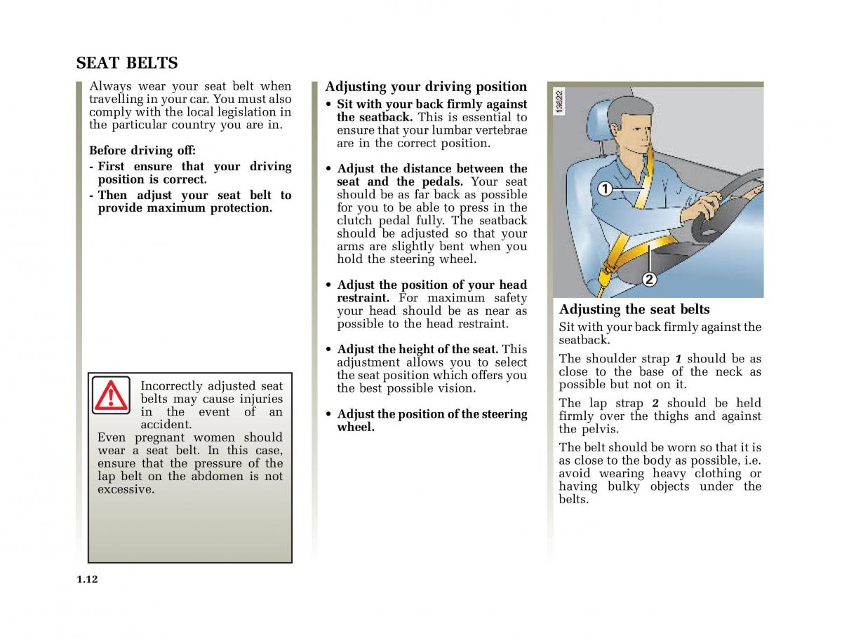 Renault Megane I 1 phase II owners manual / page 17