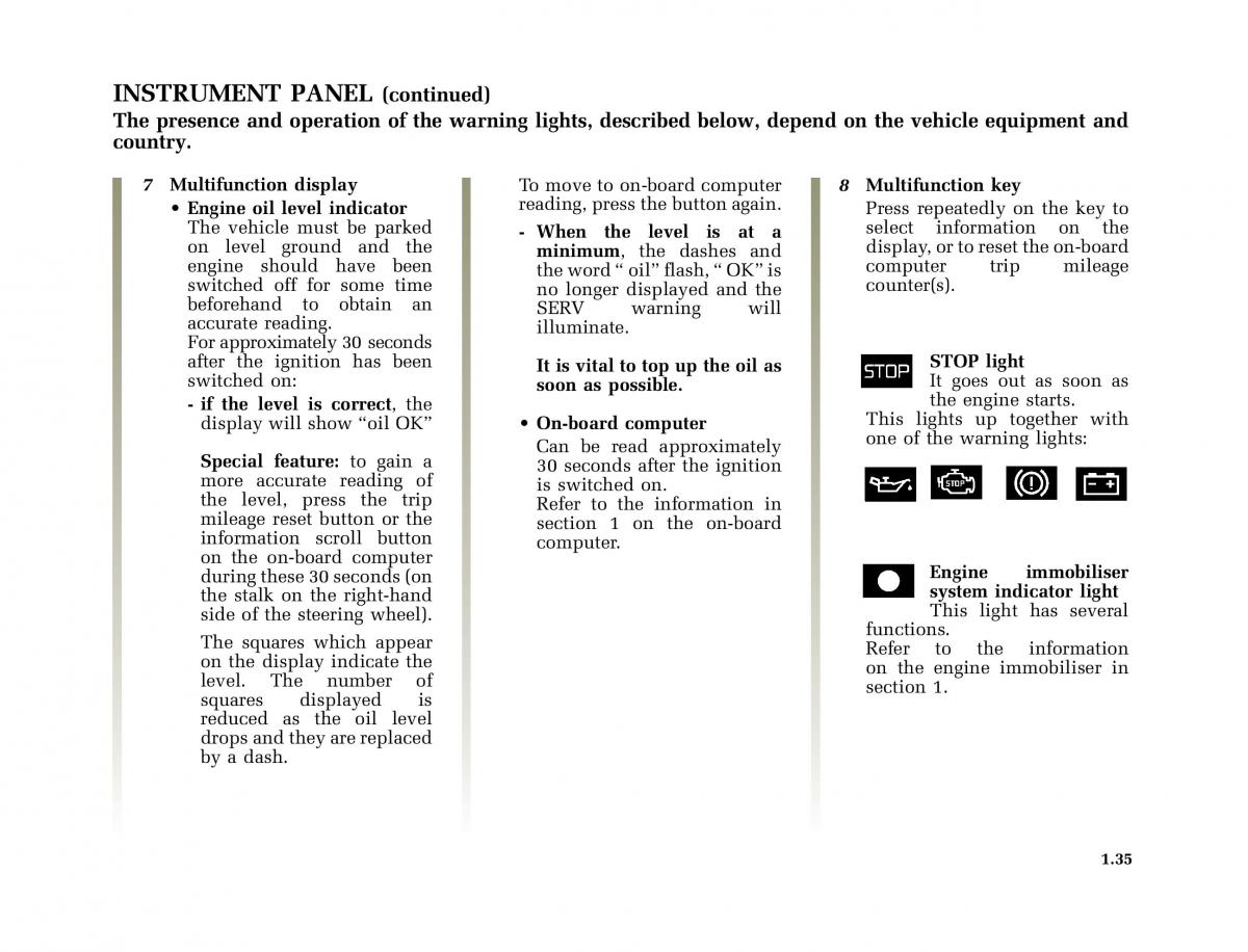 manual  Renault Megane I 1 phase II owners manual / page 40