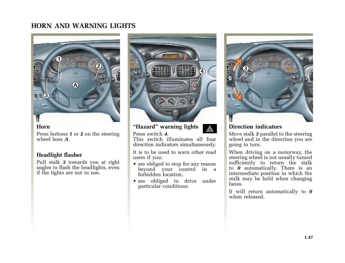 manual  Renault Megane I 1 phase II owners manual / page 52