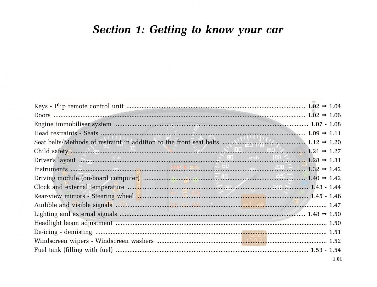 Renault Megane I 1 phase II owners manual / page 6