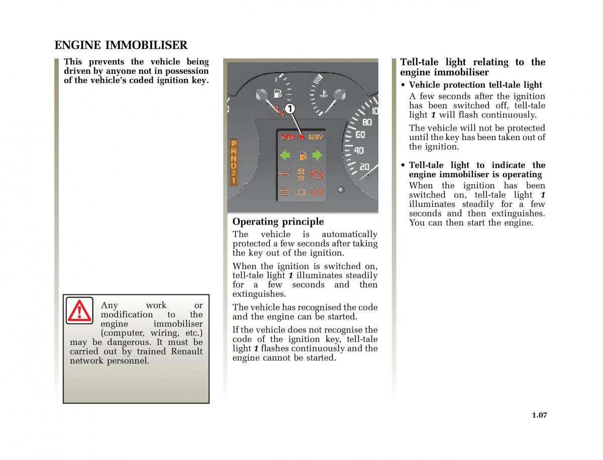 Renault Megane I 1 phase II owners manual / page 12