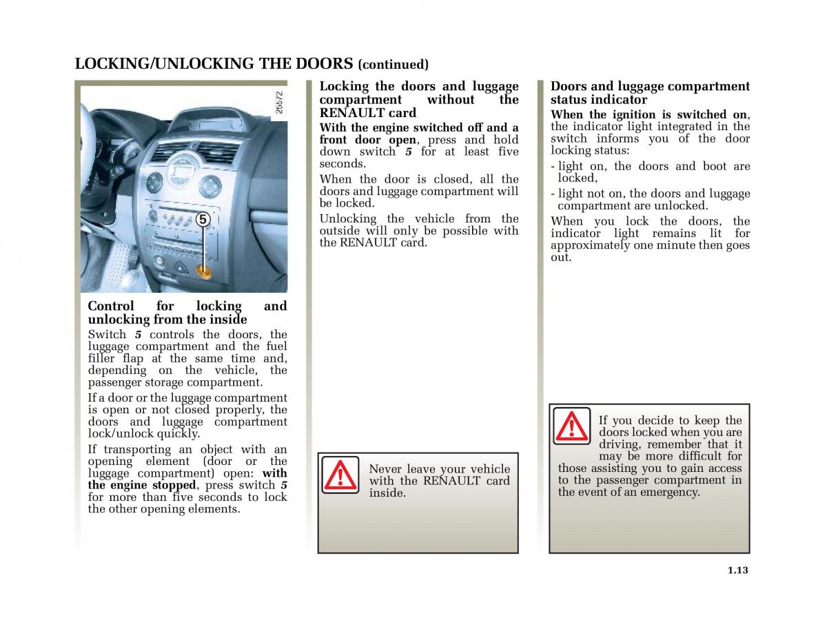 Renault Megane II 2 owners manual / page 22