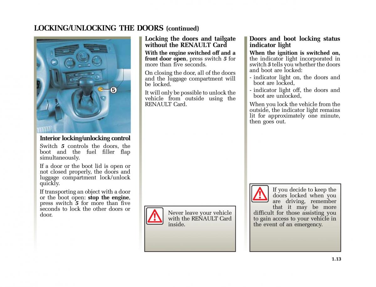 Renault Scenic II 2 owners manual / page 24