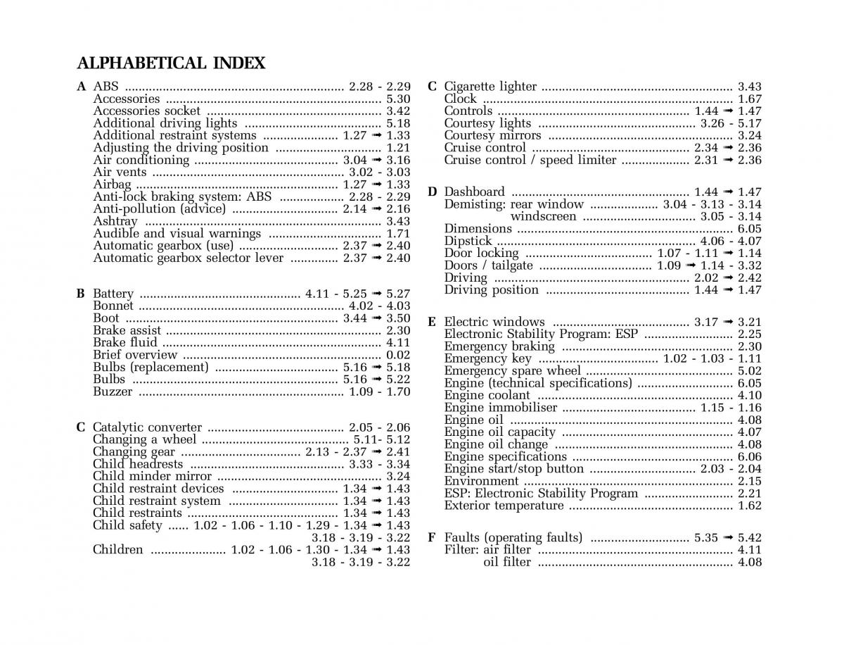 Renault Scenic II 2 owners manual / page 257