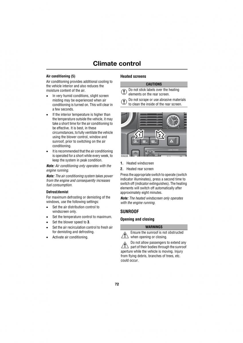 Land Rover Defender III gen owners manual / page 23