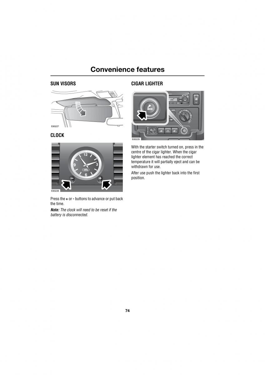 Land Rover Defender III gen owners manual / page 31