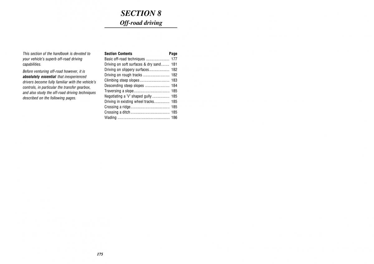 Land Rover Defender II gen owners manual / page 177