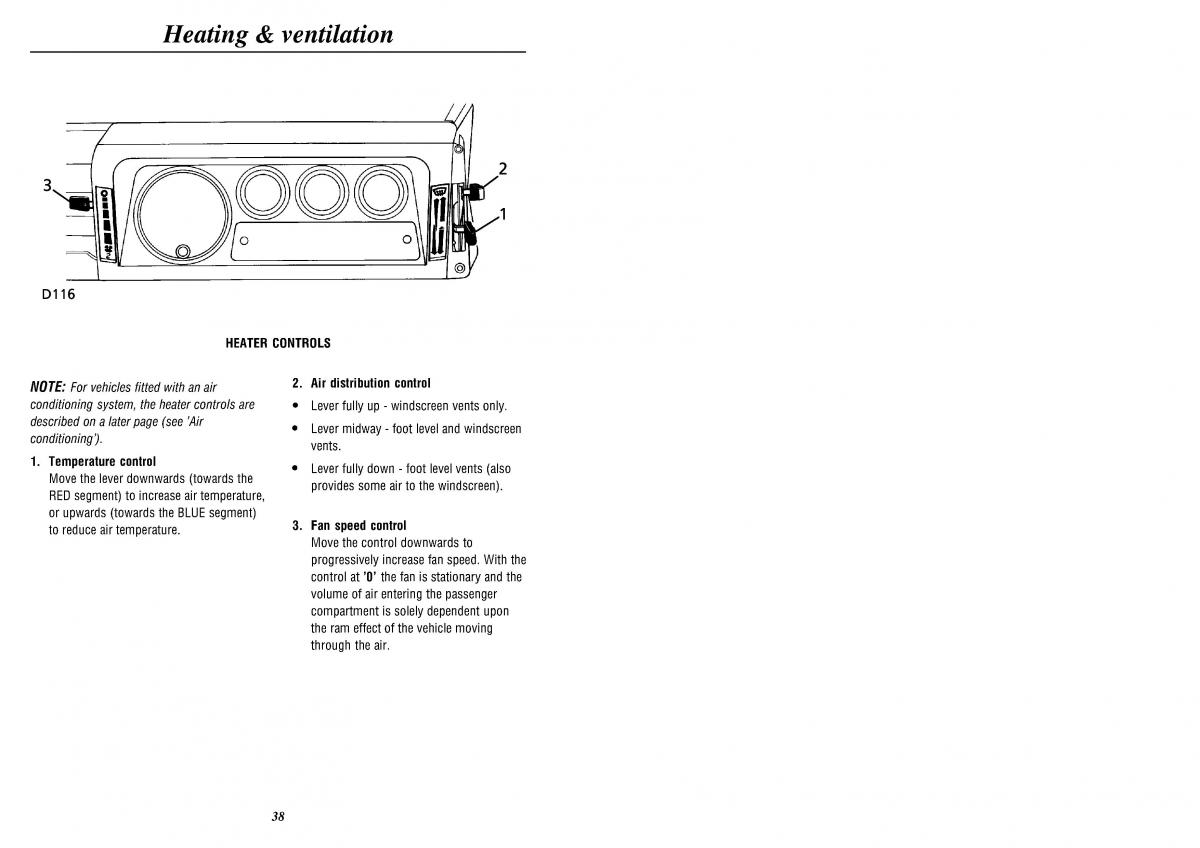 Land Rover Defender II gen owners manual / page 40
