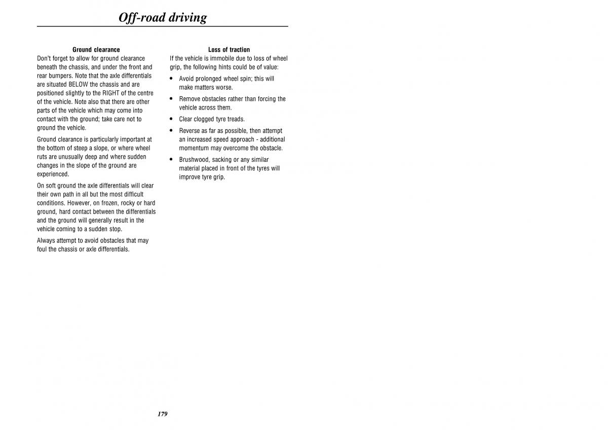 Land Rover Defender II gen owners manual / page 181