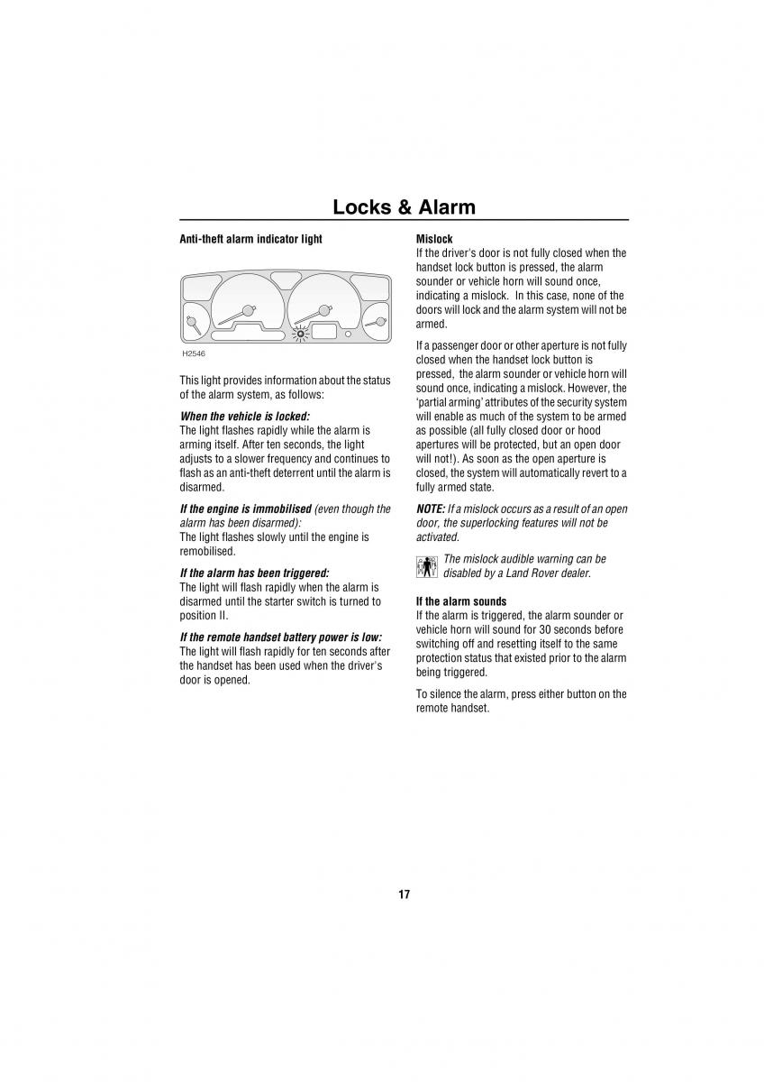 manual  Land Rover Discovery II 2 owners manual / page 10