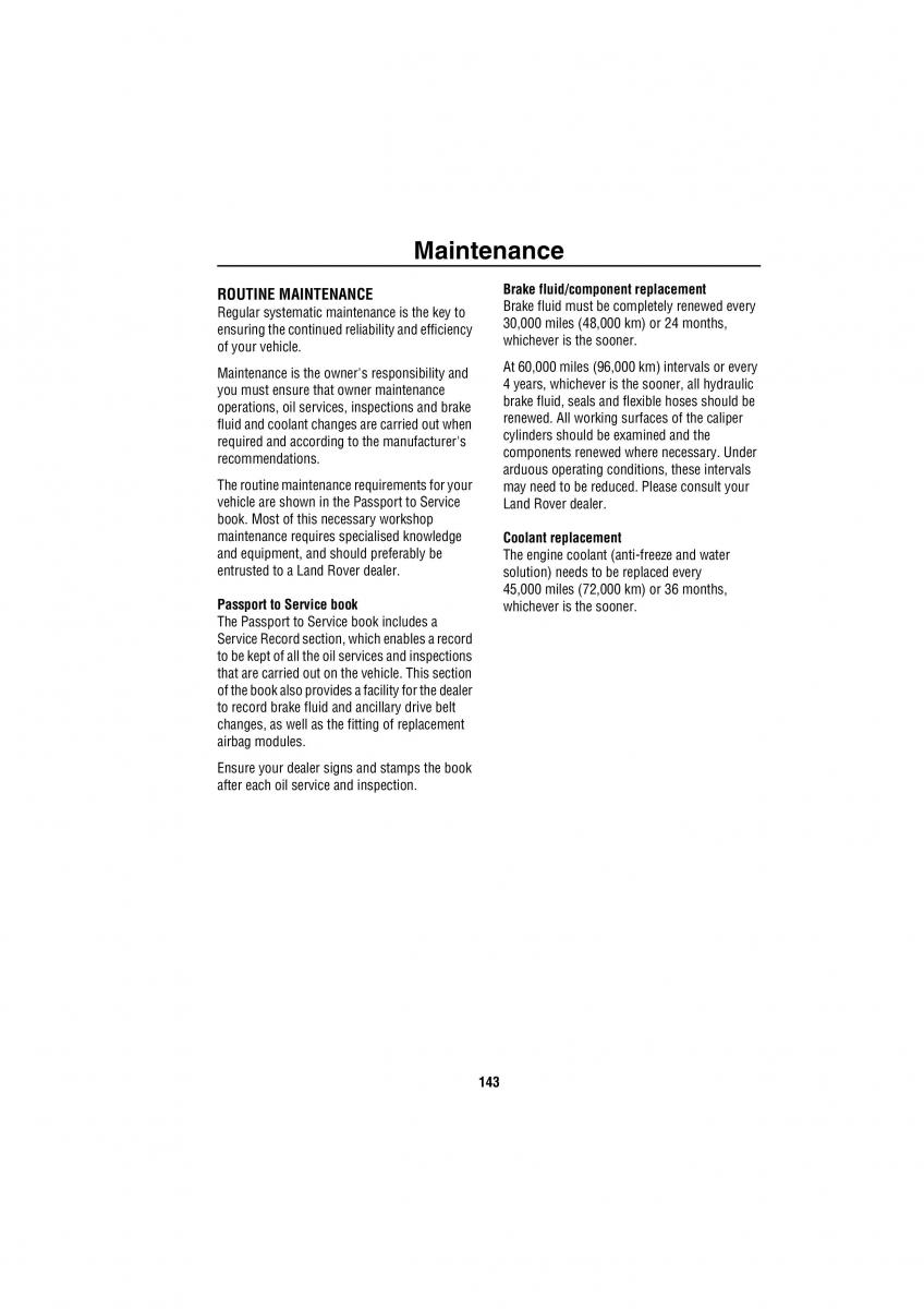 manual Land Rover Discovery Land Rover Discovery II 2 owners manual / page 136