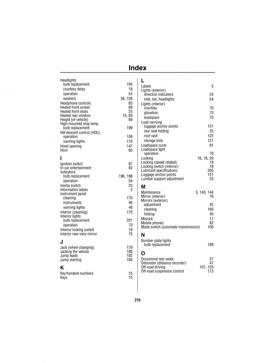 manual  Land Rover Discovery II 2 owners manual / page 208