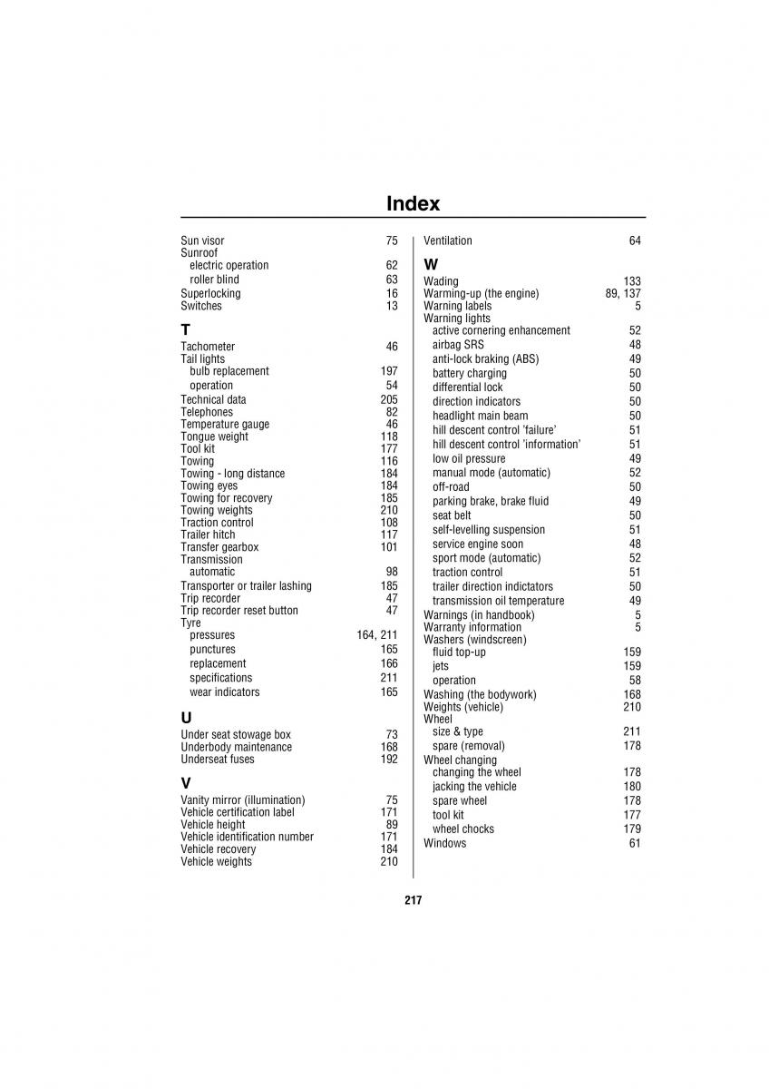 manual  Land Rover Discovery II 2 owners manual / page 210