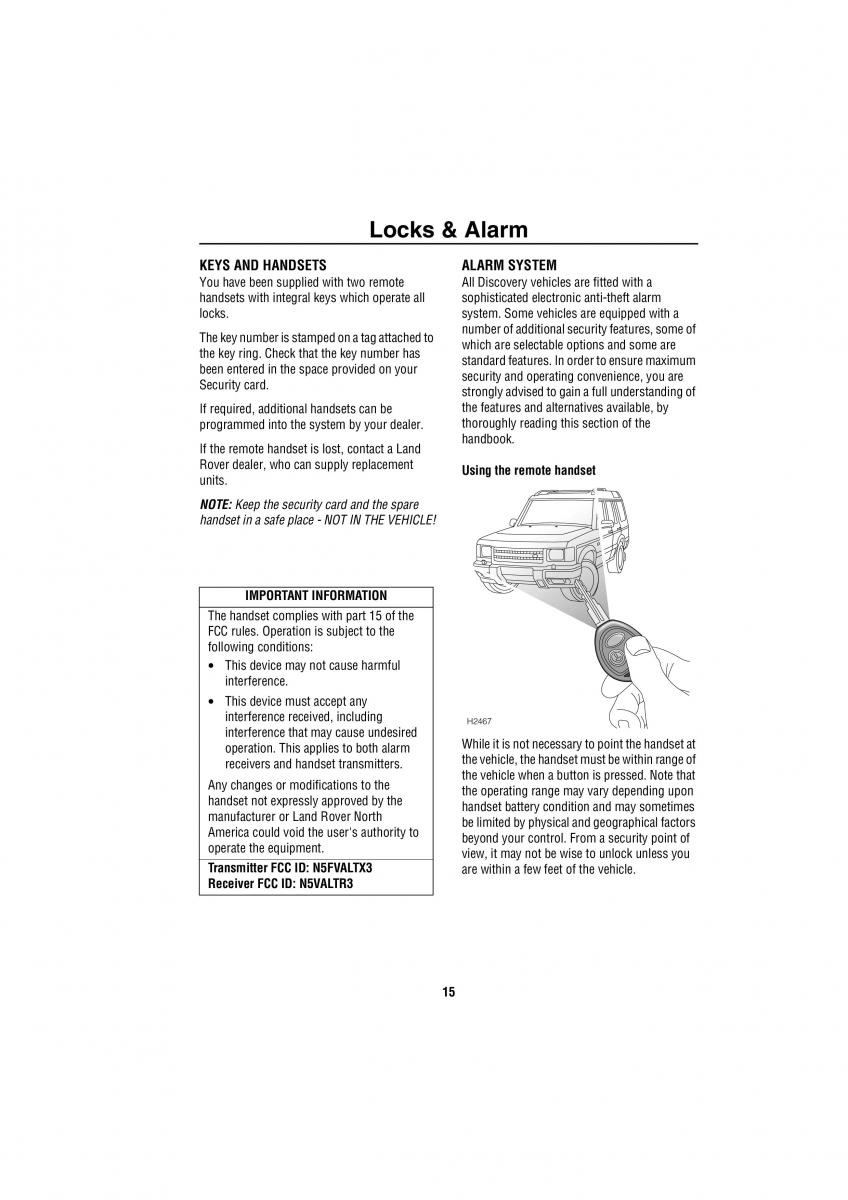 Land Rover Discovery II 2 owners manual / page 8