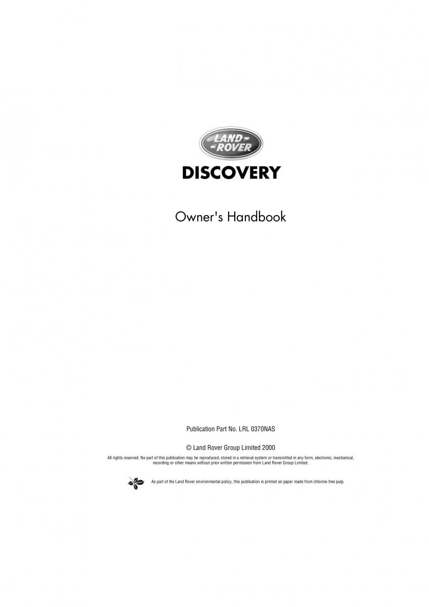 manual  Land Rover Discovery II 2 owners manual / page 1