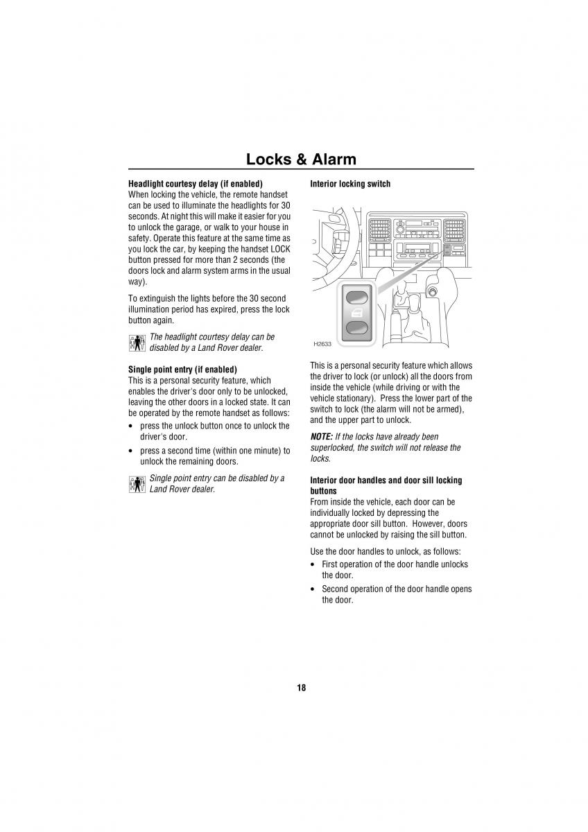 manual  Land Rover Discovery II 2 owners manual / page 11