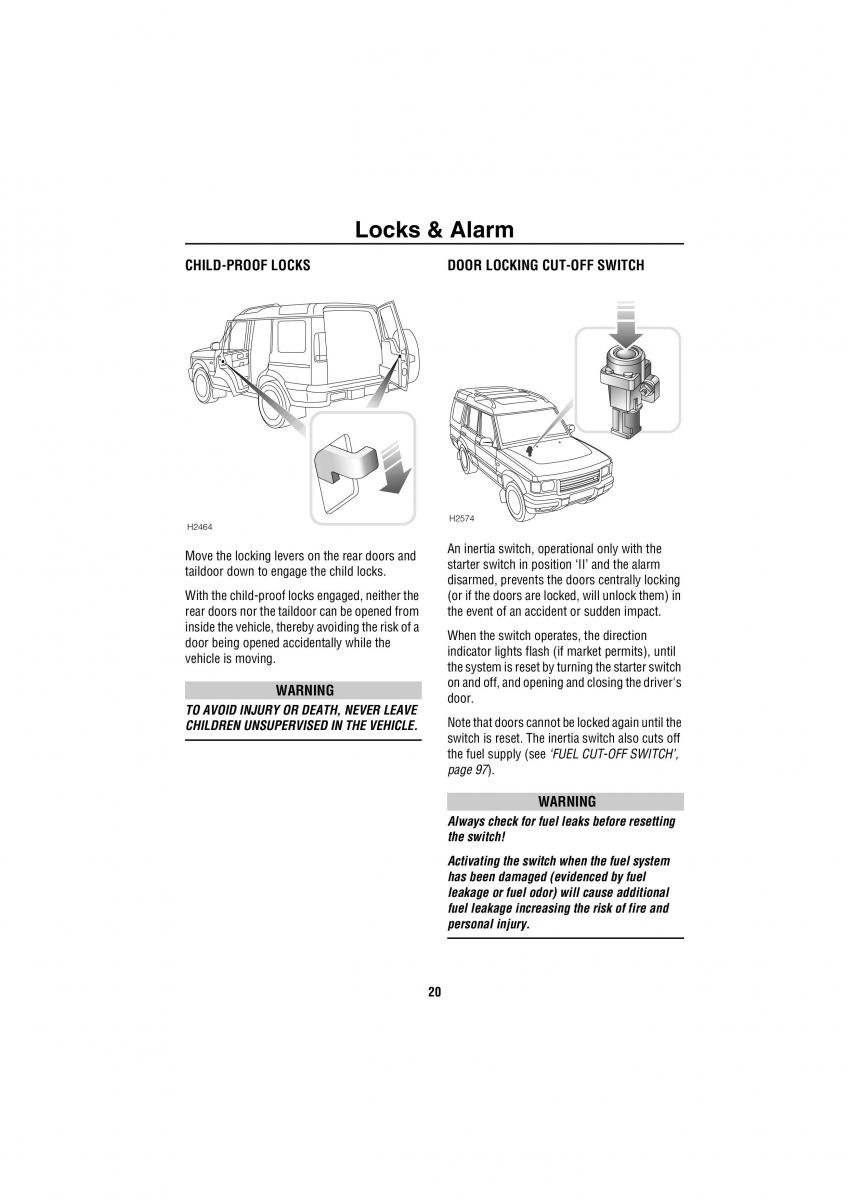 manual  Land Rover Discovery II 2 owners manual / page 13