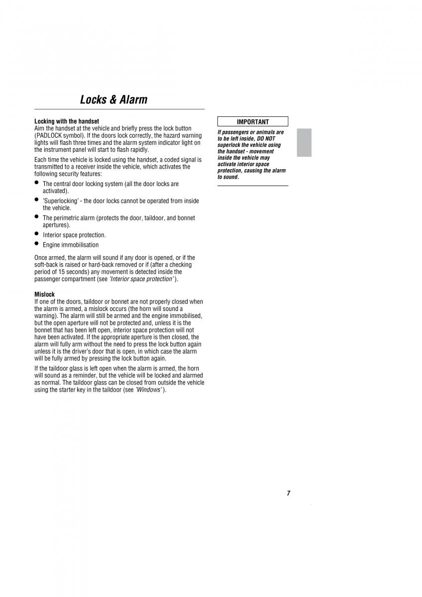 manual  Land Rover Freelander I 1 owners manual / page 8