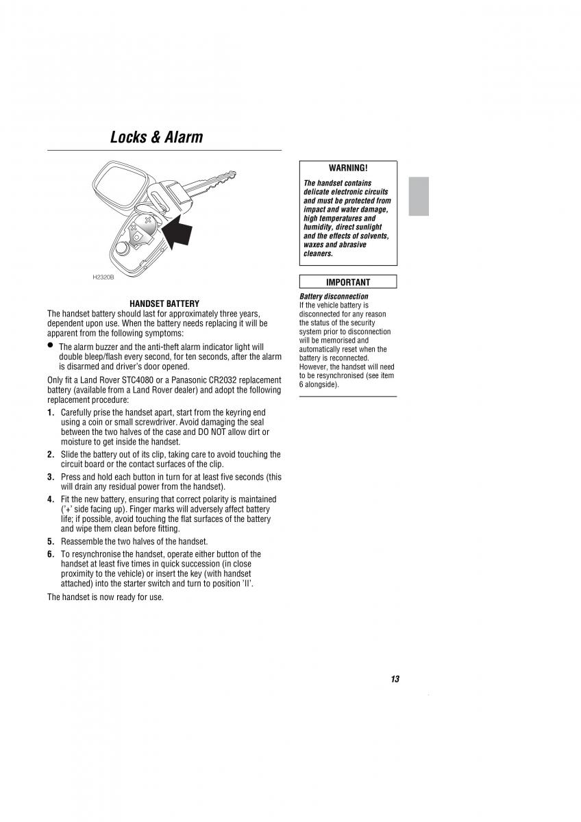 manual  Land Rover Freelander I 1 owners manual / page 14