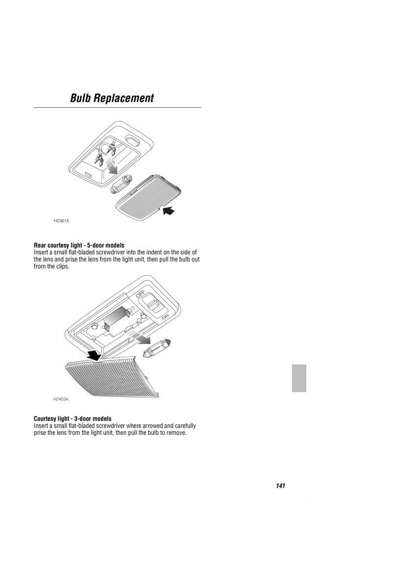 manual  Land Rover Freelander I 1 owners manual / page 142