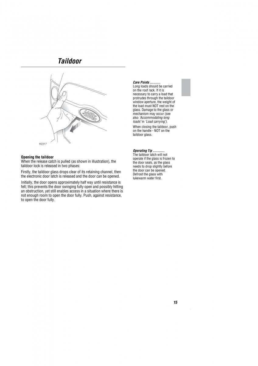 manual  Land Rover Freelander I 1 owners manual / page 16