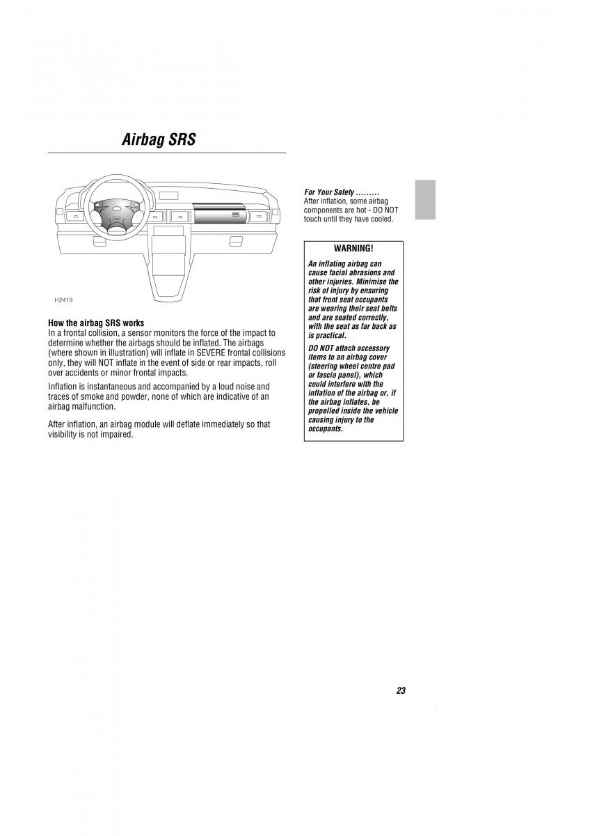 manual Land Rover Freelander Land Rover Freelander I 1 owners manual / page 24