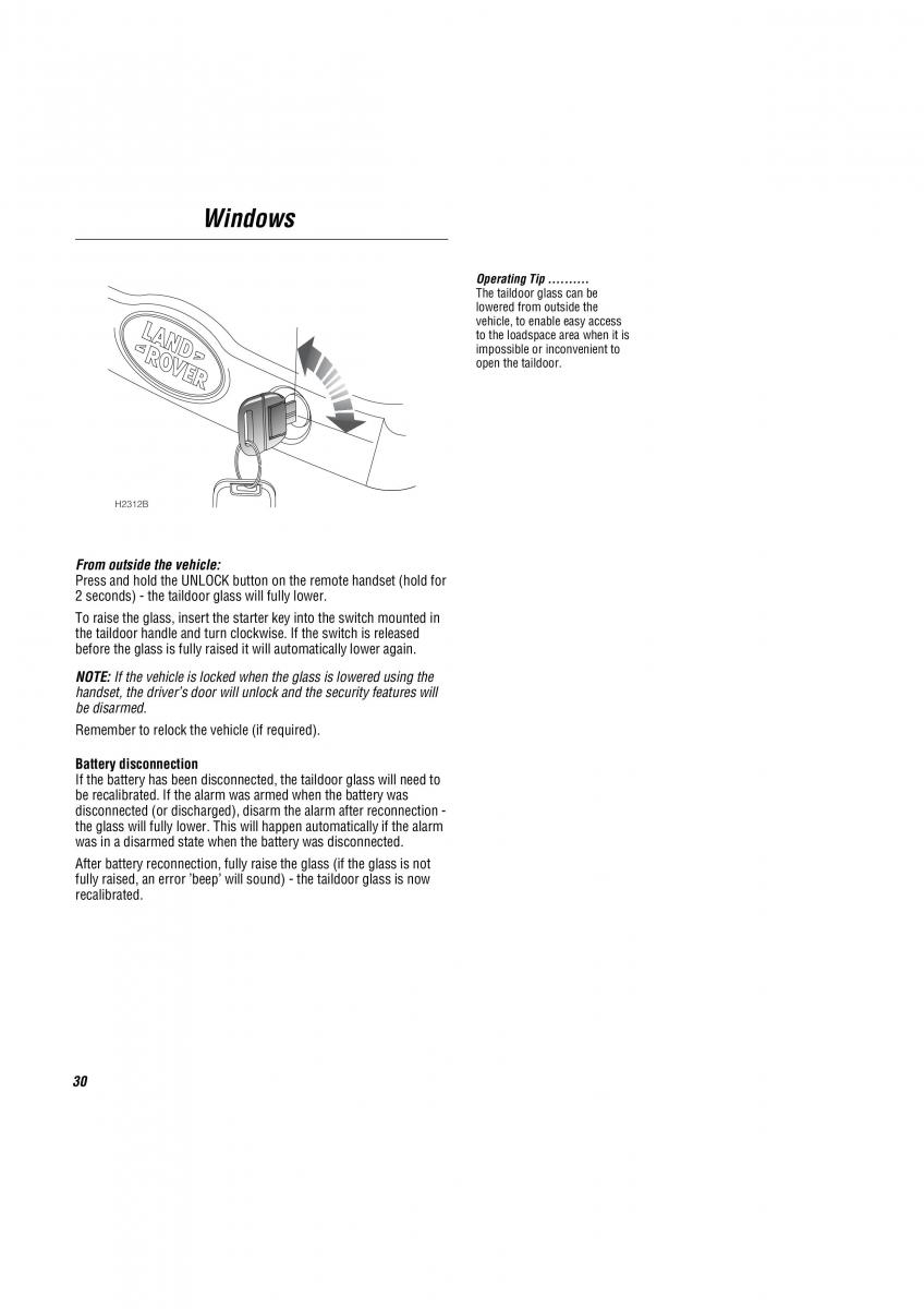 manual Land Rover Freelander Land Rover Freelander I 1 owners manual / page 31