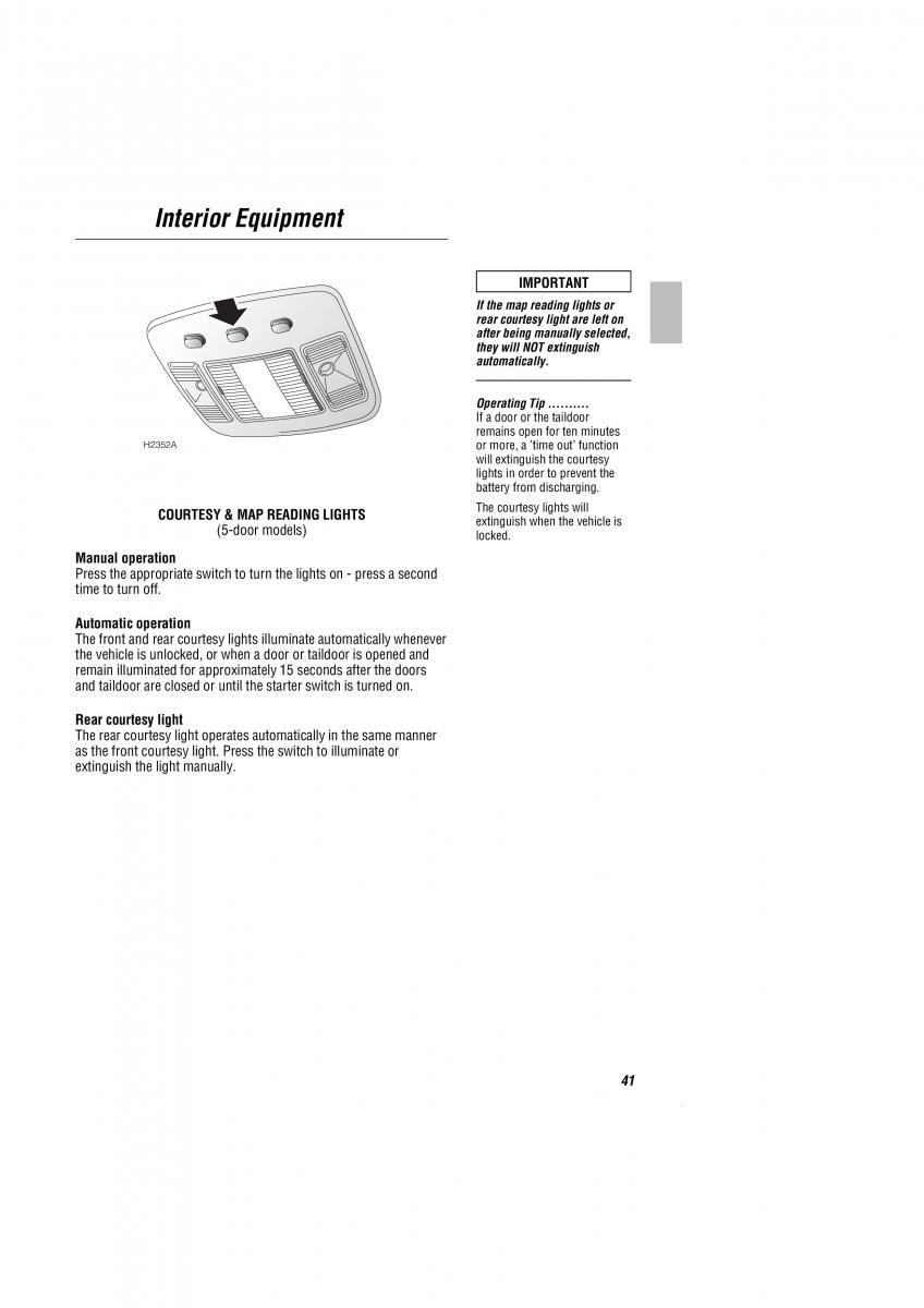 Land Rover Freelander I 1 owners manual / page 42