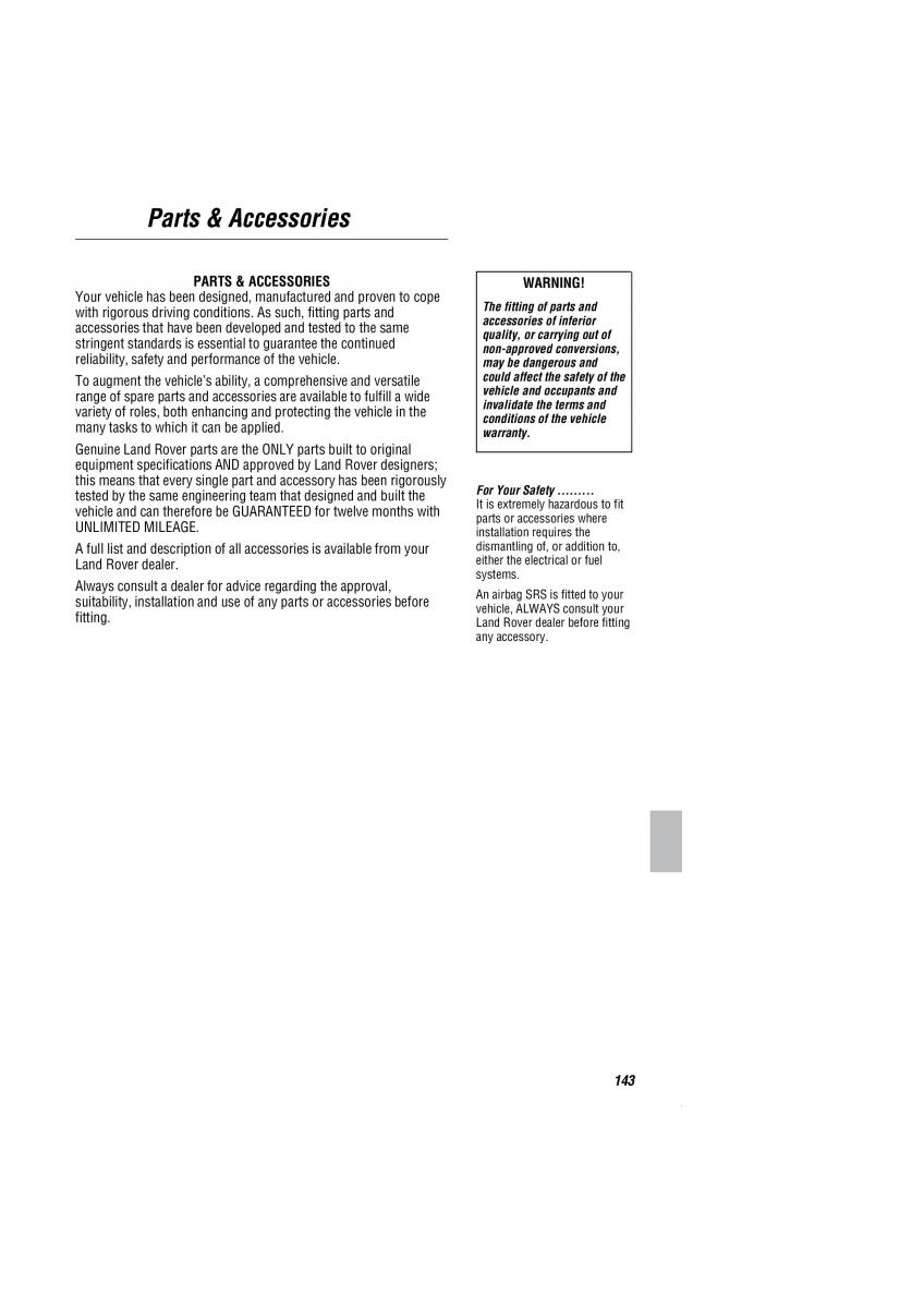Land Rover Freelander I 1 owners manual / page 144