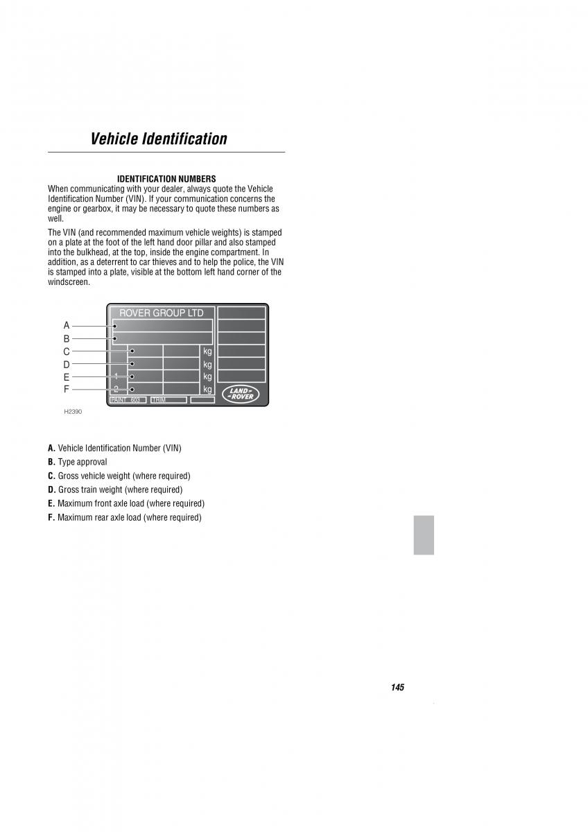 Land Rover Freelander I 1 owners manual / page 146