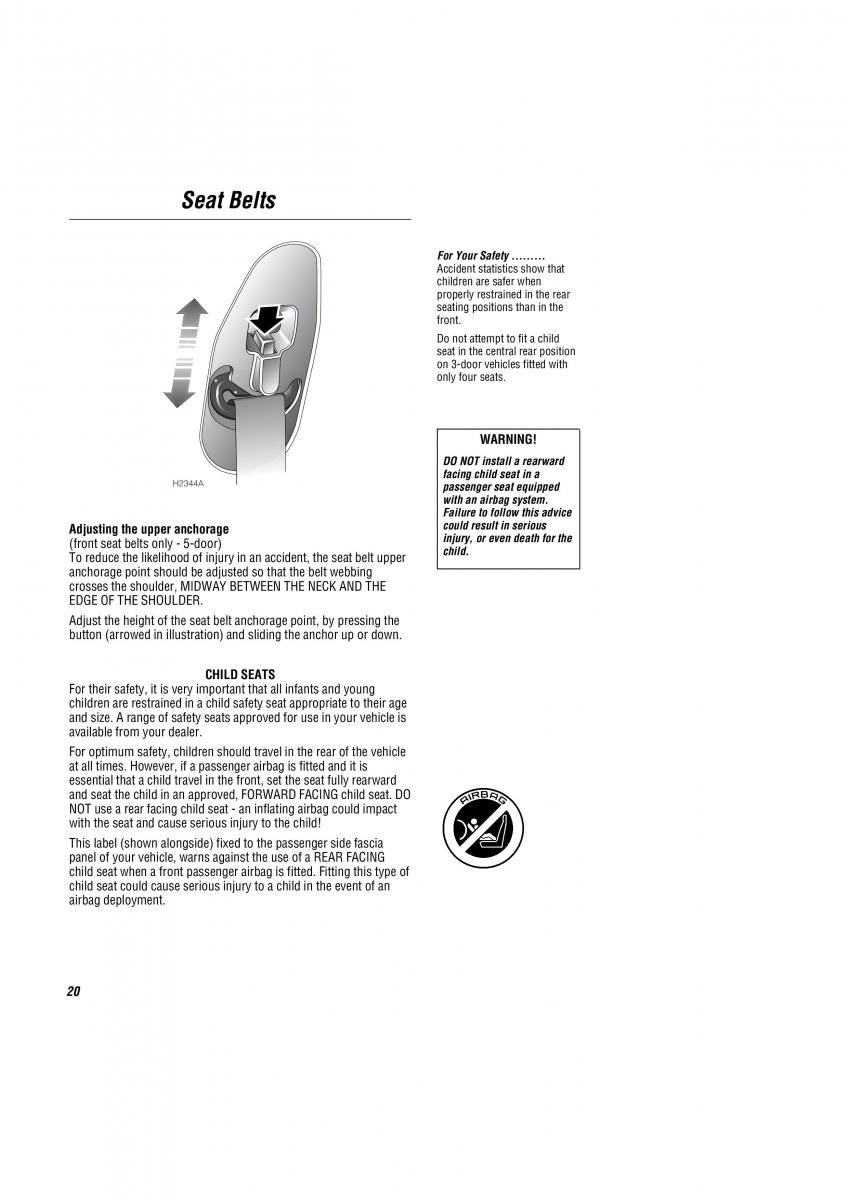 Land Rover Freelander I 1 owners manual / page 21