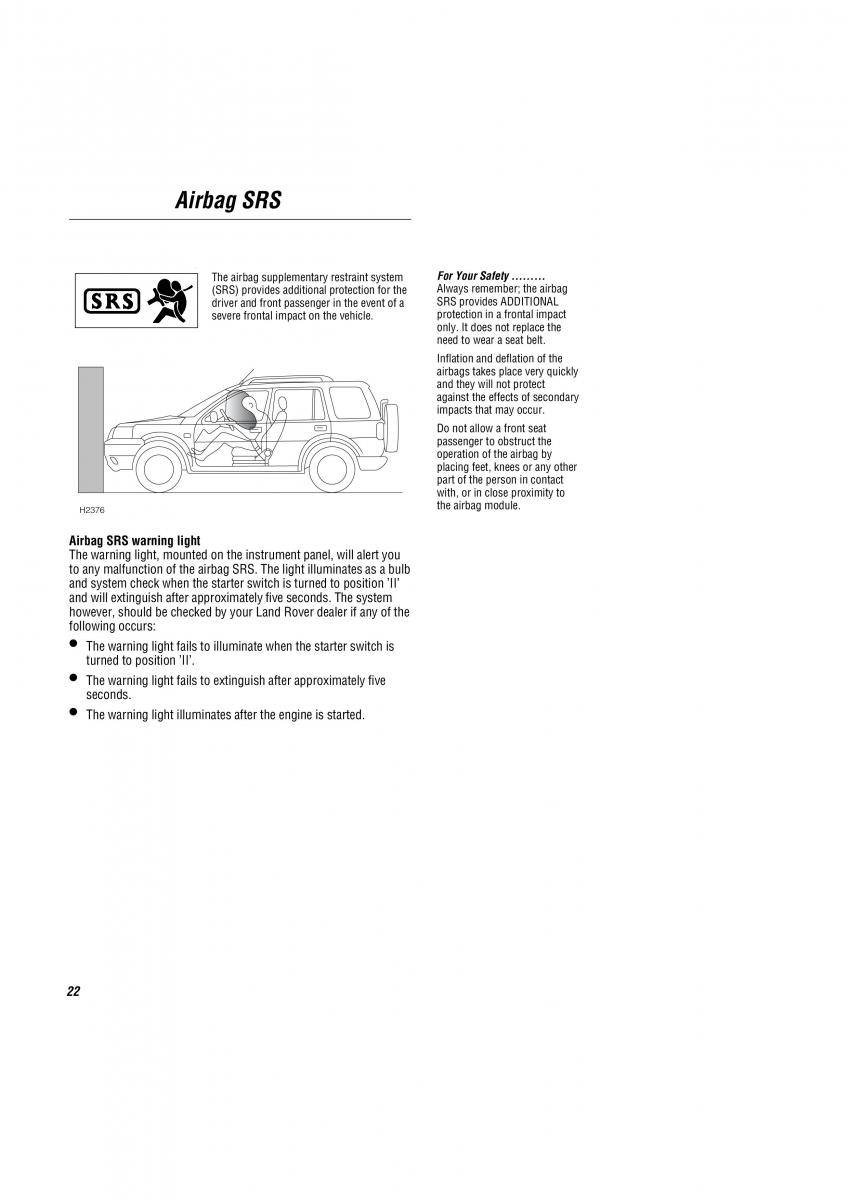 Land Rover Freelander I 1 owners manual / page 23