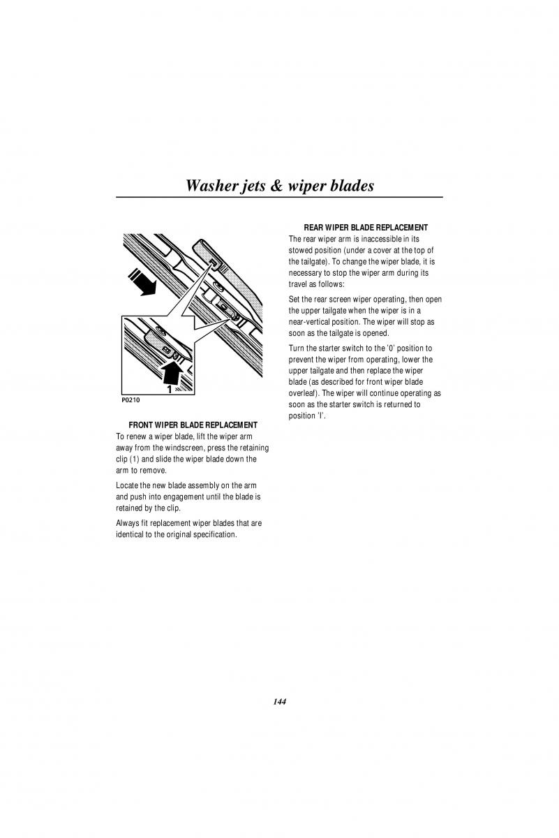 Land Rover Range Rover II 2 P38A owners manual / page 146
