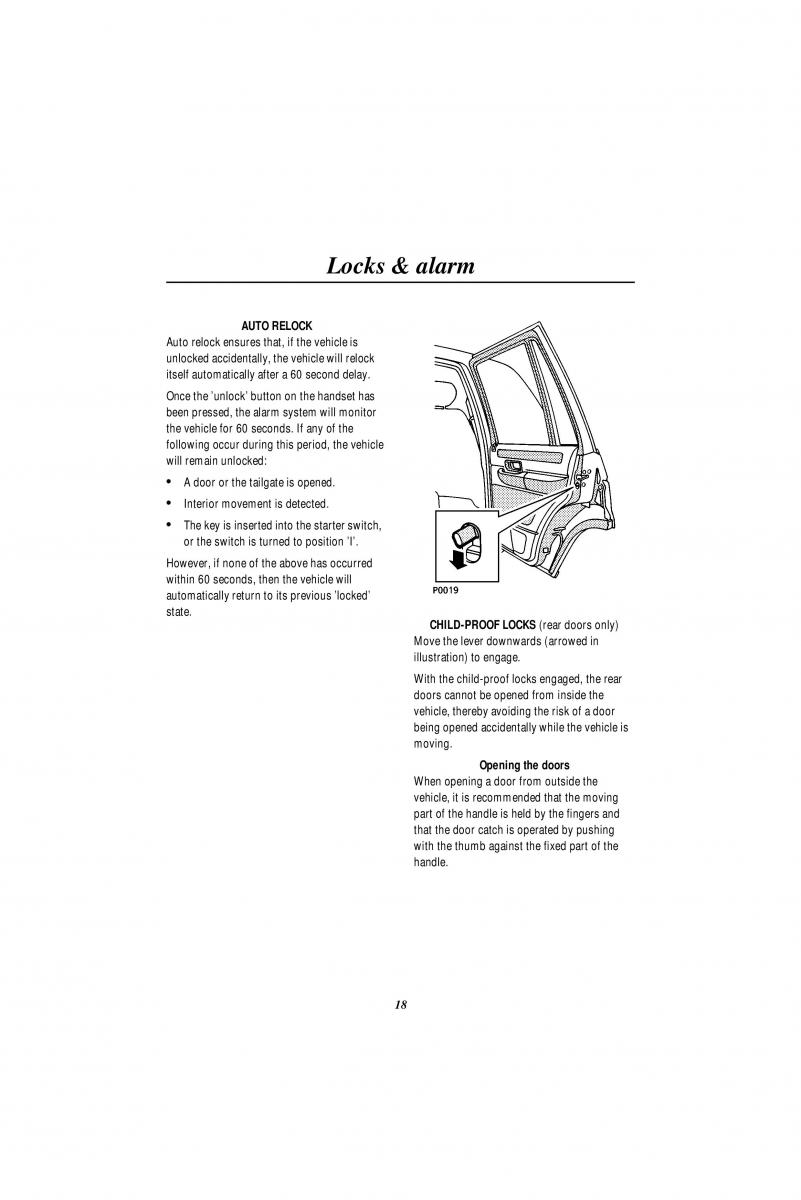 manual  Land Rover Range Rover II 2 P38A owners manual / page 20