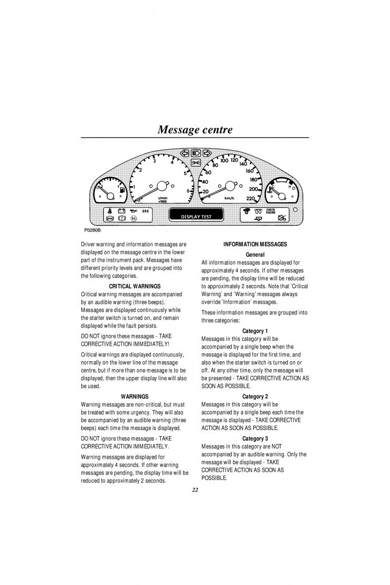 manual  Land Rover Range Rover II 2 P38A owners manual / page 24
