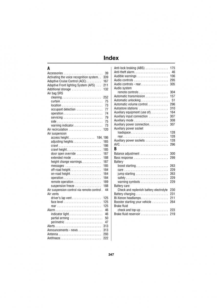 Land Rover Range Rover III 3 L322 owners manual / page 347