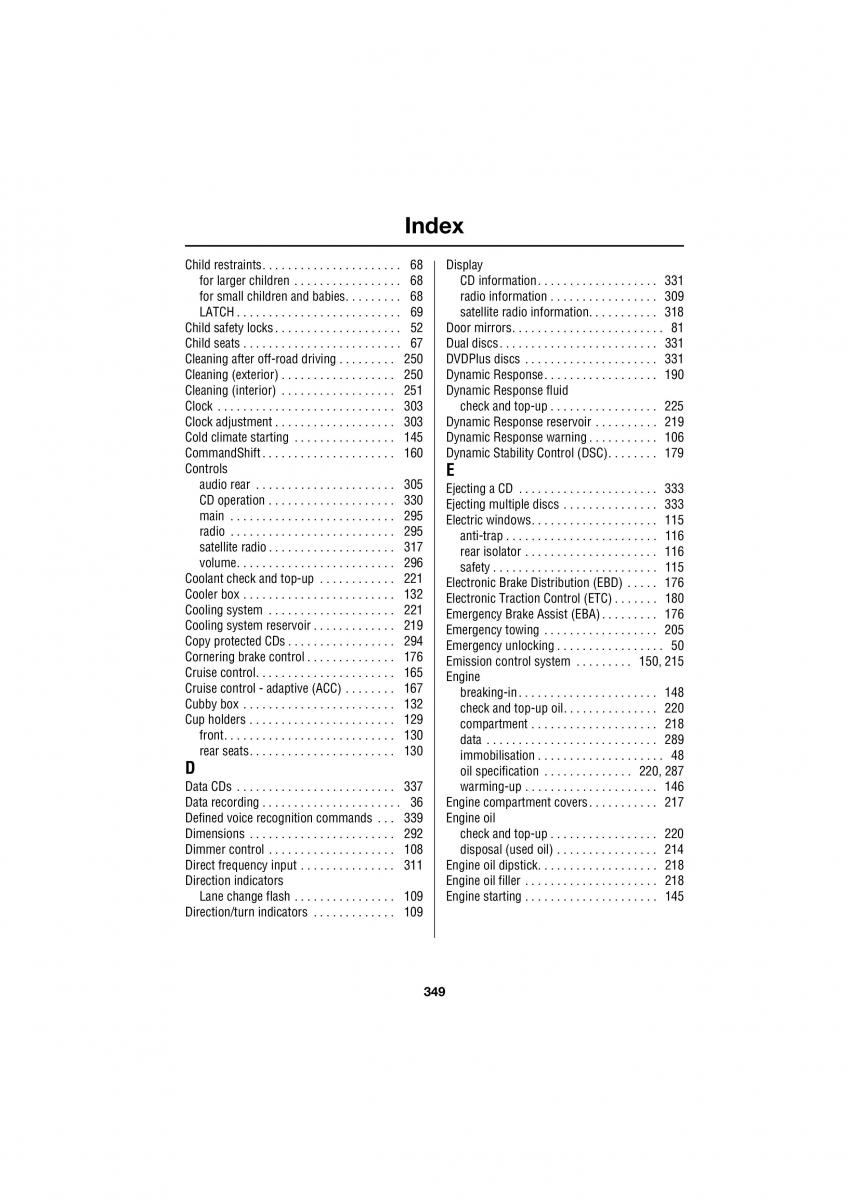 Land Rover Range Rover III 3 L322 owners manual / page 349