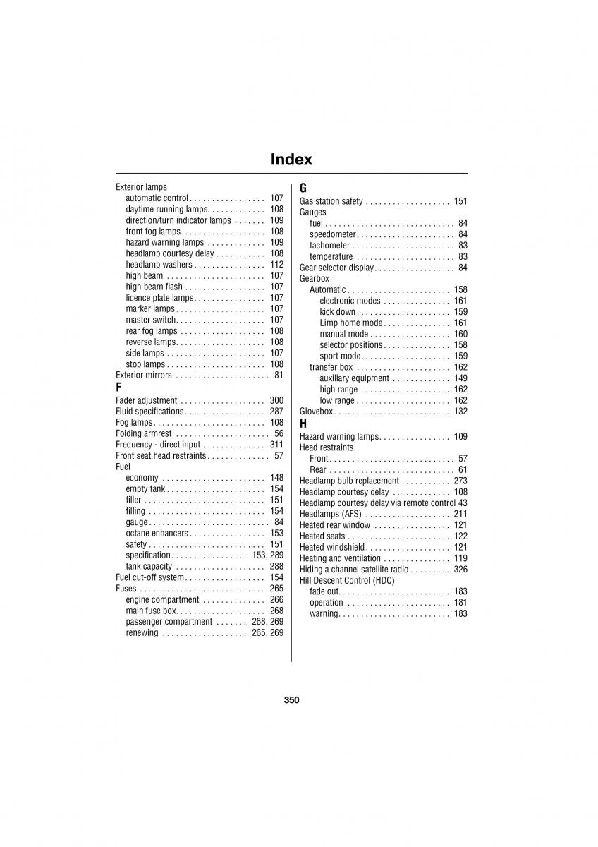 Land Rover Range Rover III 3 L322 owners manual / page 350