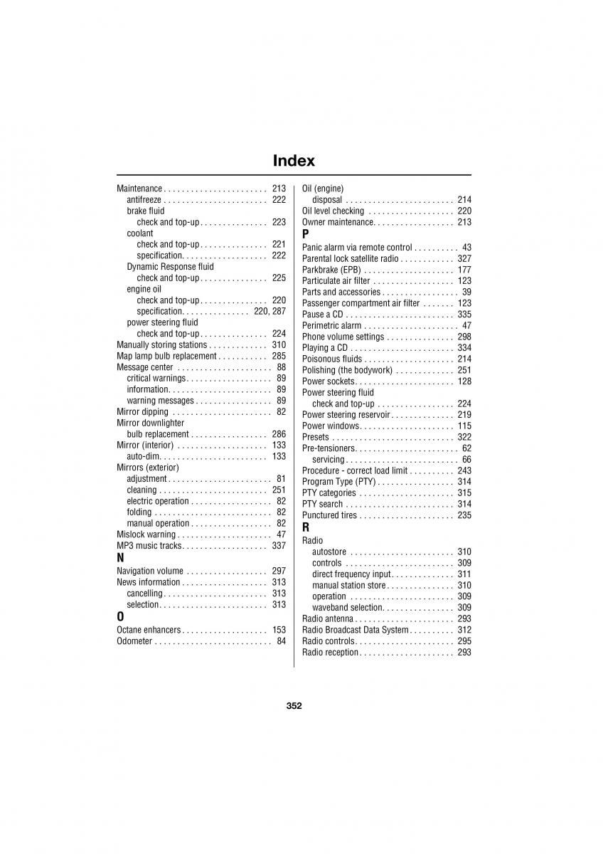 Land Rover Range Rover III 3 L322 owners manual / page 352