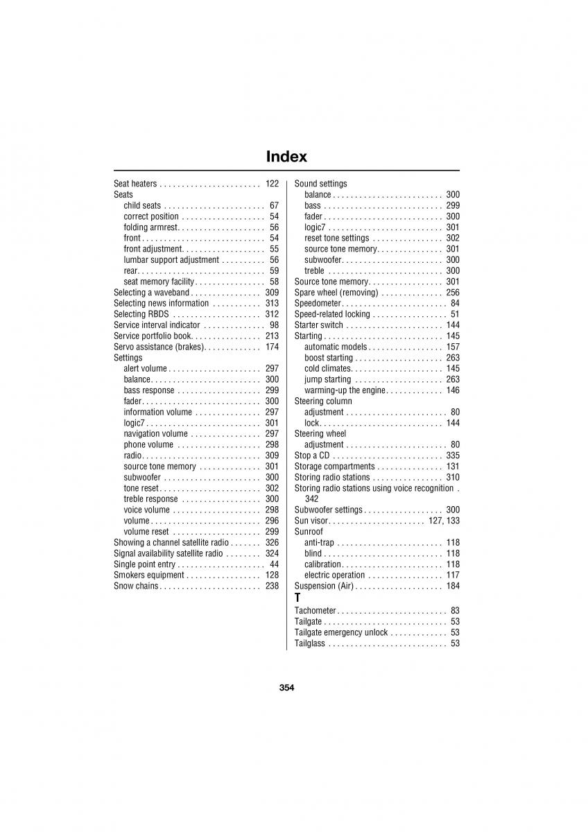 Land Rover Range Rover III 3 L322 owners manual / page 354