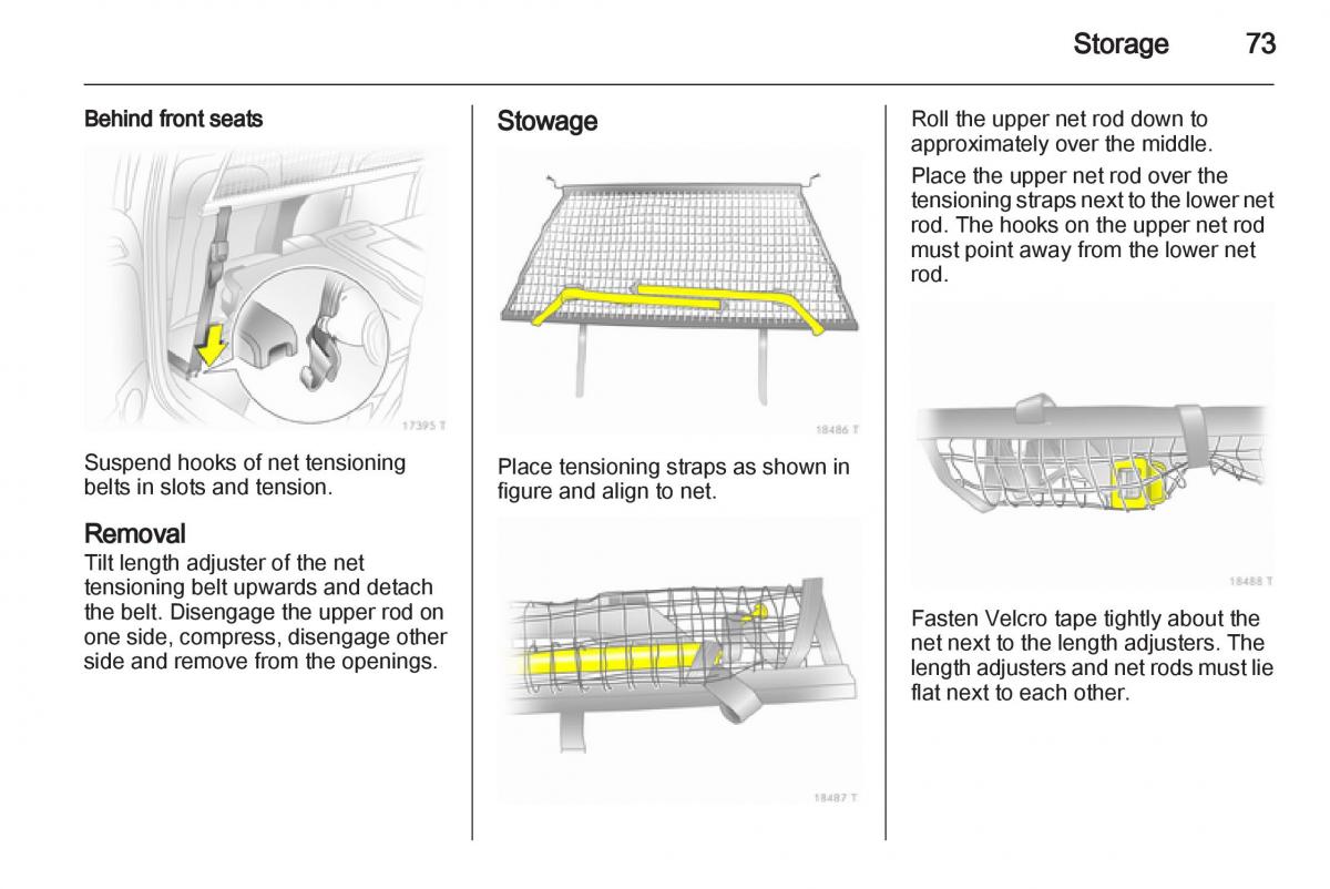 Opel Zafira B owners manual / page 73
