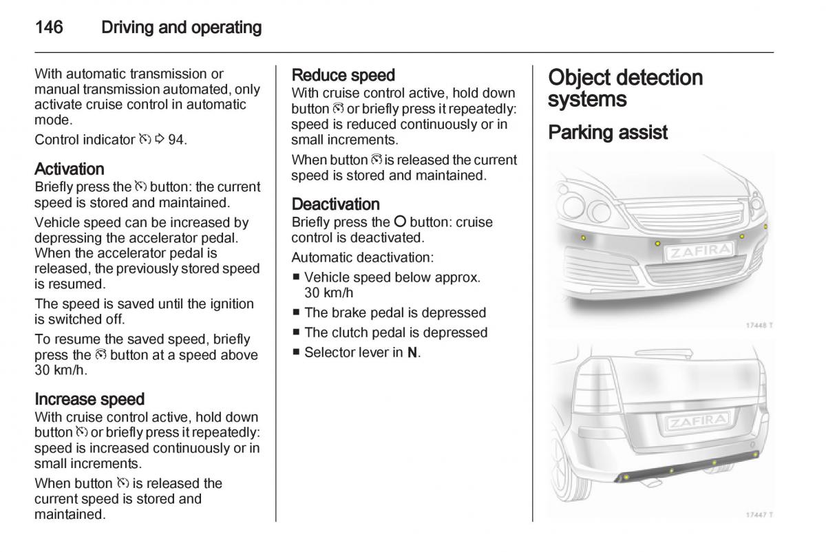 Opel Zafira B owners manual / page 146