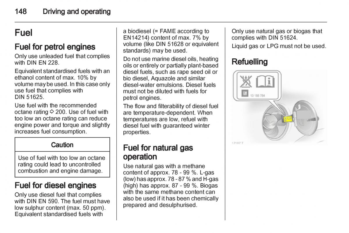 Opel Zafira B owners manual / page 148